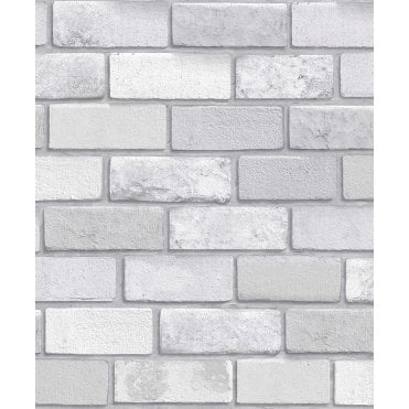 Arthouse 669401 Diamond Brick Silver Wallpaper
