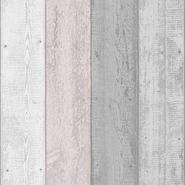 Arthouse 902809 Painted Wood Planks Pink/Grey
