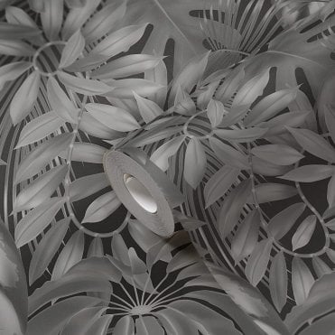 AS Creation 38720-3 PintWalls Tropical Leaf Motif - Grey/Black