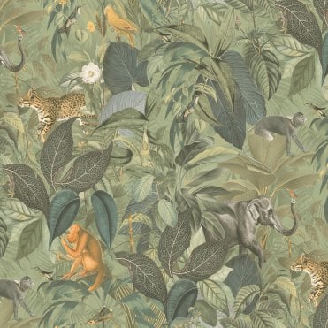 AS Creation 38724-3 PintWalls Amazon Motif - Green/Brown