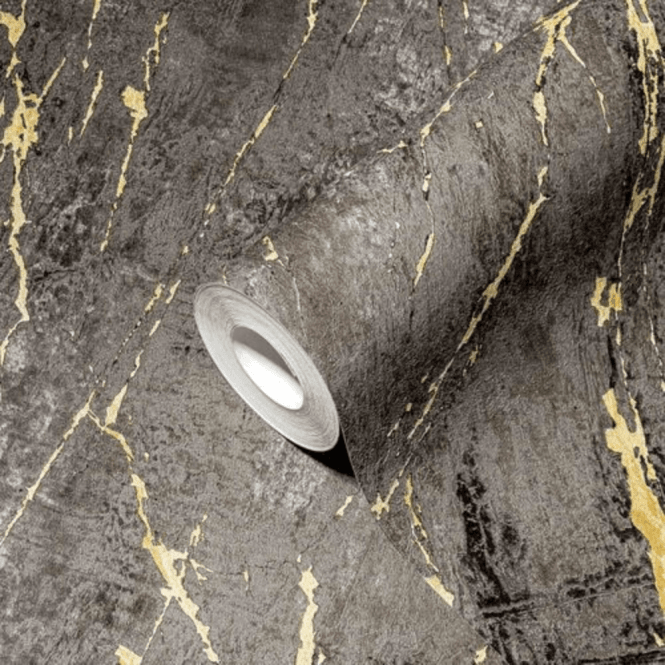 AS Creation  38817-5 The Marble Motif - Charcoal & Gold