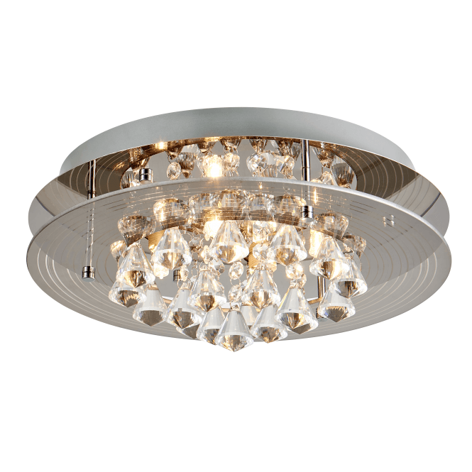 Chrome Ceiling Glass Crystal Chandelier Light