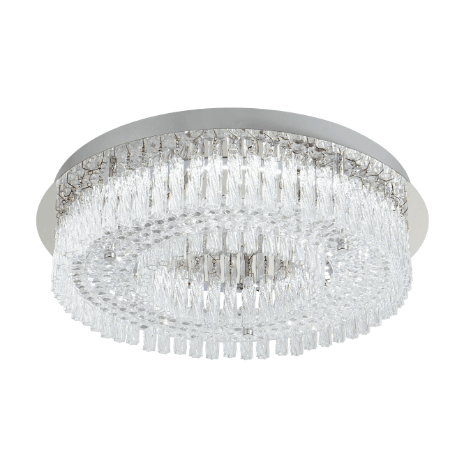 Chrome Crystal Glass Chandelier Ceiling Light With LED Bulb