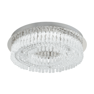Chrome Crystal Glass Chandelier Ceiling Light With LED Bulb