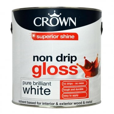 Crown Pure brilliant white Gloss Wood & metal paint 2.5L