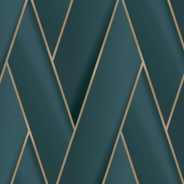 Debona 2122 Armando Herringbone Geometric Wallpaper Green/Gold 