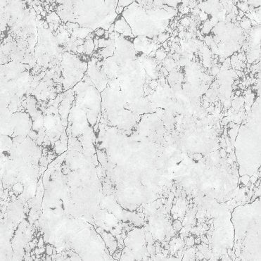 Debona Plain Marble Silver Wallpaper - 4021