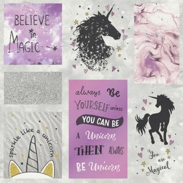 Glamour Girls Glitter Grey  - AL1045 Unicorn
