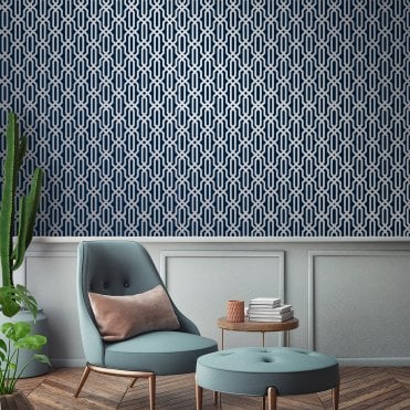 Glitz Geo Trellis – Navy GL0021