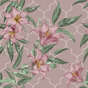 New Glamour – Lilies Pink Brown AL1061