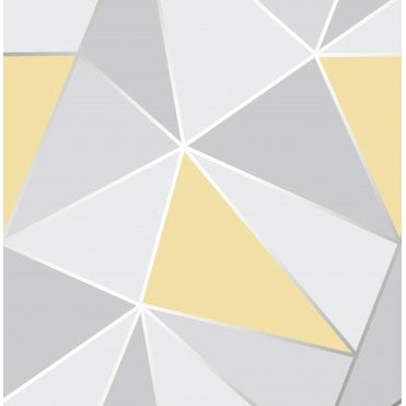Fine Decor Apex Trellis - FD41991 - Triangle - Yellow Grey