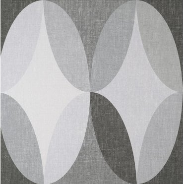 Fine Decor Crown Kirby Oval Geo Charcoal M1639 Wallpaper