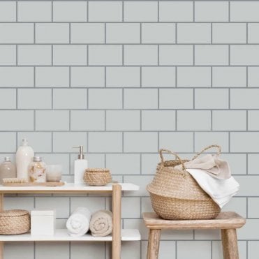 Fine Décor M1637 Metro Tiles Grey/Silver