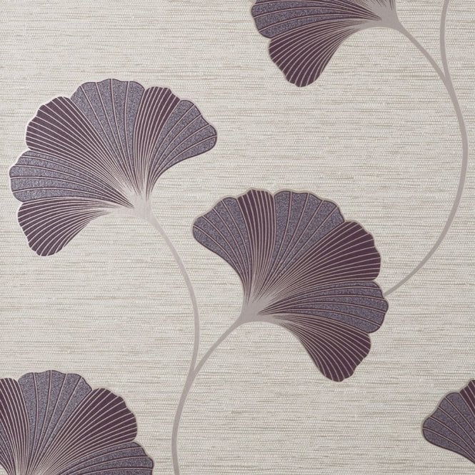 Fine Decor Finedecor Miya Ginkgo - Plum FD43150
