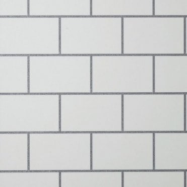 Fine Decor Metro Tiles M1634 - White Silver