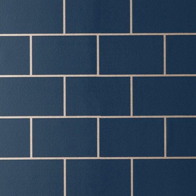Fine Decor  Metro Tiles M1636 - Navy Rose Gold