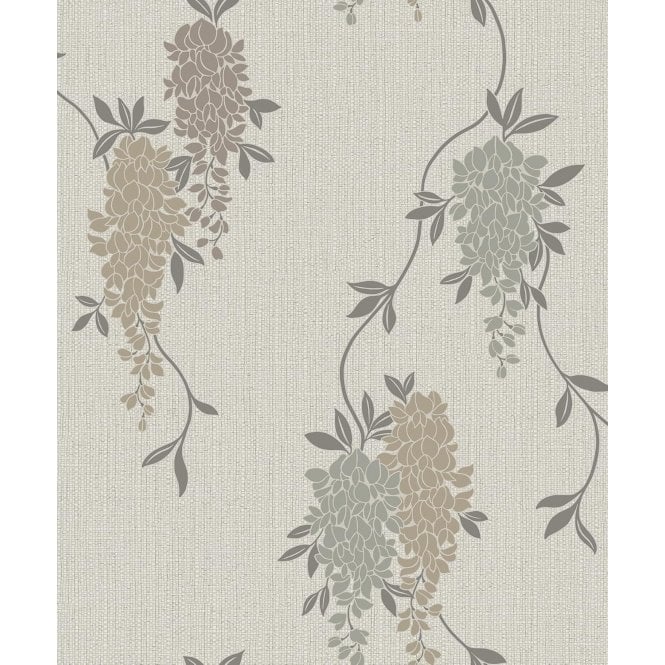 Fine Decor  Wisteria Floral Neutral