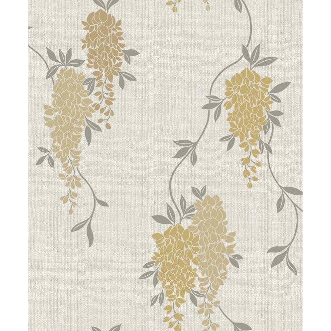 Fine Decor  Wisteria Floral Ochre