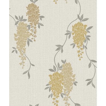 Fine Decor Wisteria Floral Ochre
