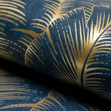 Grandeco A68502 Palmeira Wallpaper - Navy