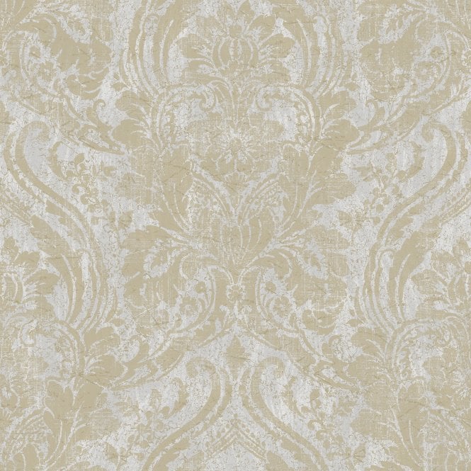 Grandeco  A68702 Textured Damask Grey 
