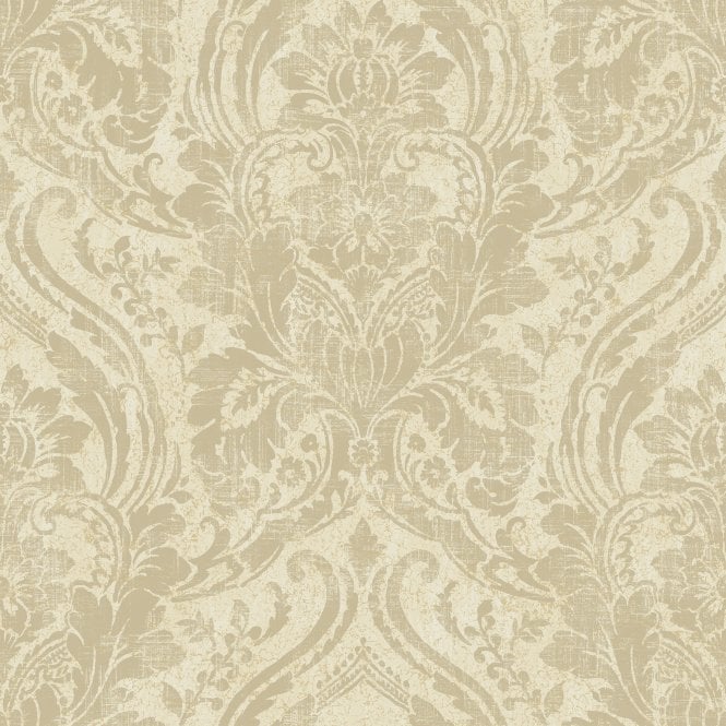 Grandeco   A68703 Textured Damask Cream & Gold