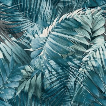 Grandeco Life 170705 Antigua Palm Blue Wallpaper
