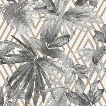 Grandeco Life Forage Silver Wallpaper A49702