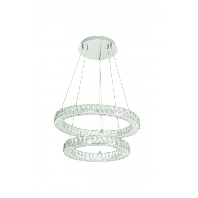 Modern LED Crystal Chandelier Circular Ceiling Light Hanging Lights Pendant UK