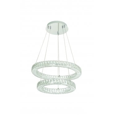 Modern LED Crystal Chandelier Circular Ceiling Light Hanging Lights Pendant UK