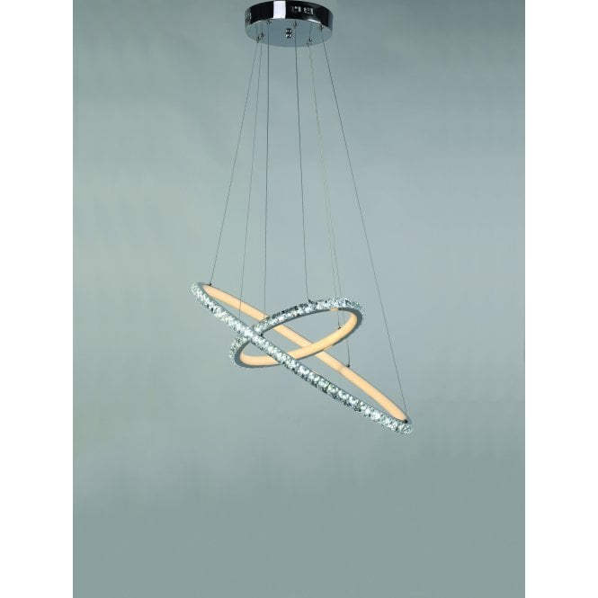 Modern LED Crystal Ring Chandelier Light  