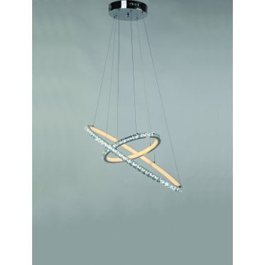 Modern LED Crystal Ring Chandelier Light  