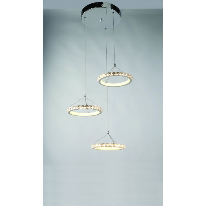 Modern LED Crystal Ring Chandelier Light  