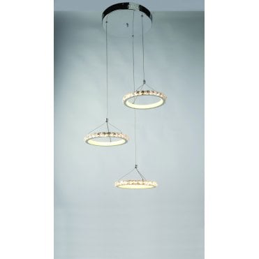 Modern LED Crystal Ring Chandelier Light  