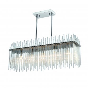 Modern Luxury Chandelier With Glass Crystal Droplet Ceiling Light 