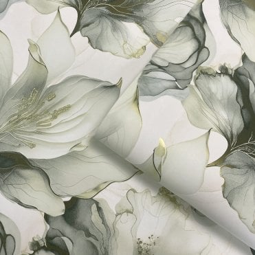  Muriva 212503 Elysian Floral Green and Gold Wallpaper