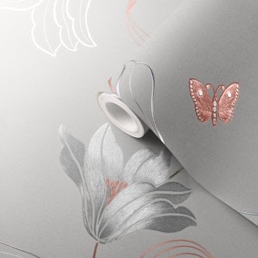 Muriva - 701410 Amelia Floral Stone & Rose