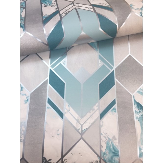 Muriva  Elixir - 167503 - Geometric Marble Teal