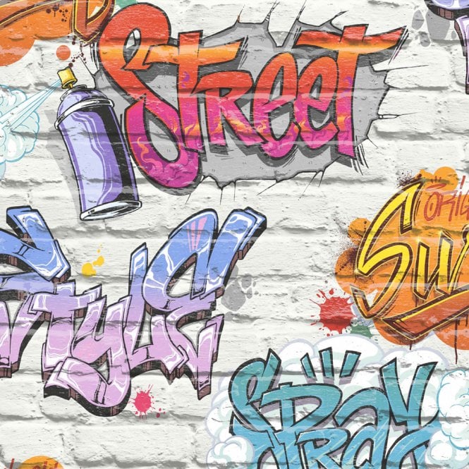 Muriva  Freestyle - L17905  Street Graffiti Modern Urban Wallpaper