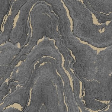 Muriva Woodgrain Charcoal & Gold 199503