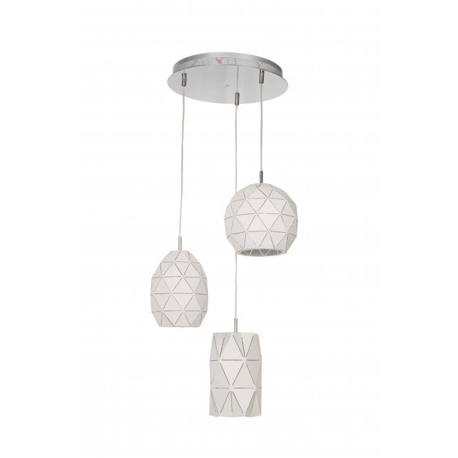 Retro Pendant Lamp 3-Head Ceiling Lights Modern Geometric Design Lamp Shade