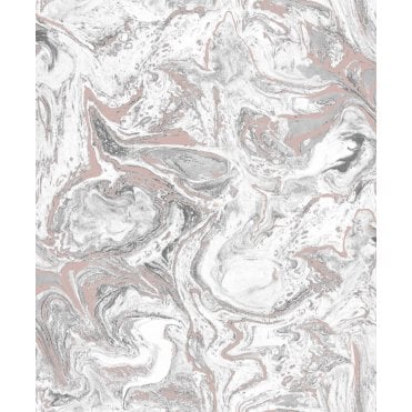 Rokya Liquid Marble Rose Gold Wallpaper