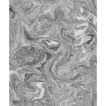 Rokya Liquid Marble Silver Wallpaper