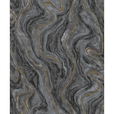 Rokya Luxe Marble Black GN4111 Wallpaper 