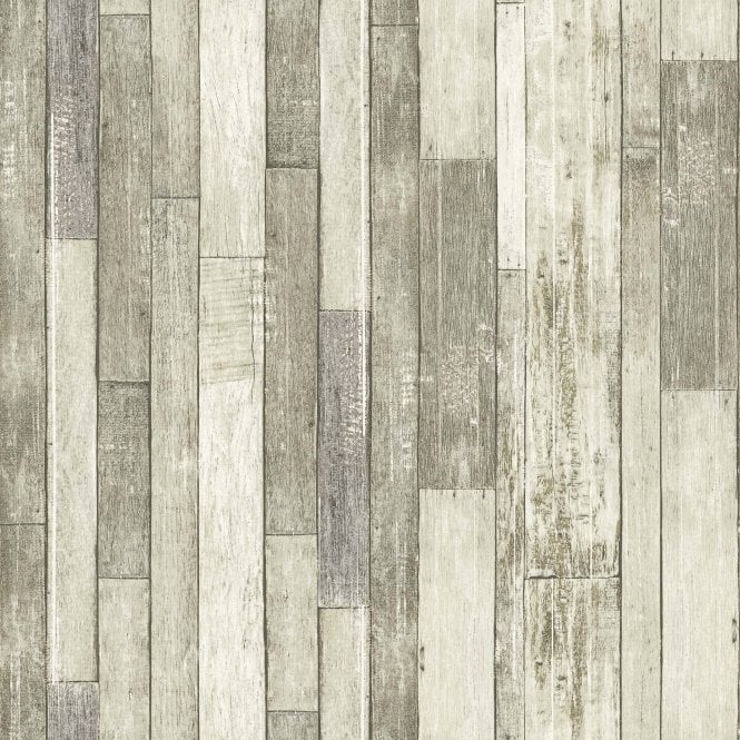 ROKYA  Reclaimed Wood Cream Wallpaper AL1077