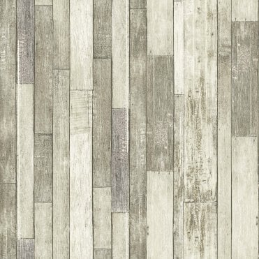 Rokya Reclaimed Wood Cream Wallpaper AL1077